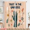 2pcs 2D Flat Printing Window Drapes Trust Universe Celestial Vibes 100% Polyester Without Electricity Party Decorations for Home