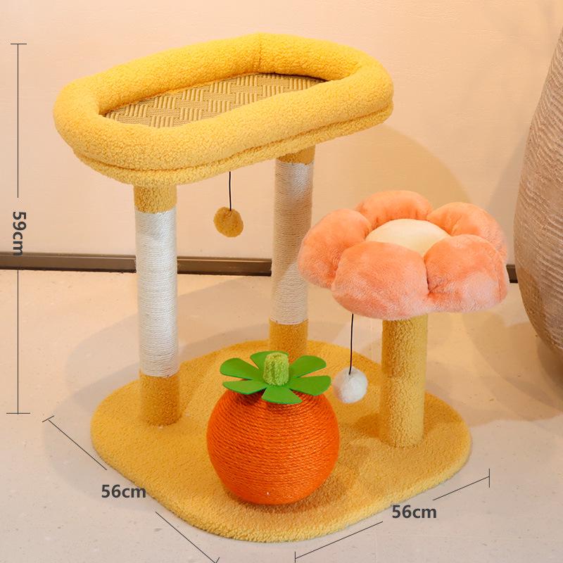 Compact Cross-Border Cat Climbing Frame: Large Cat Tree with Integrated Cat Nest, Space-Saving Design, Foreign Style