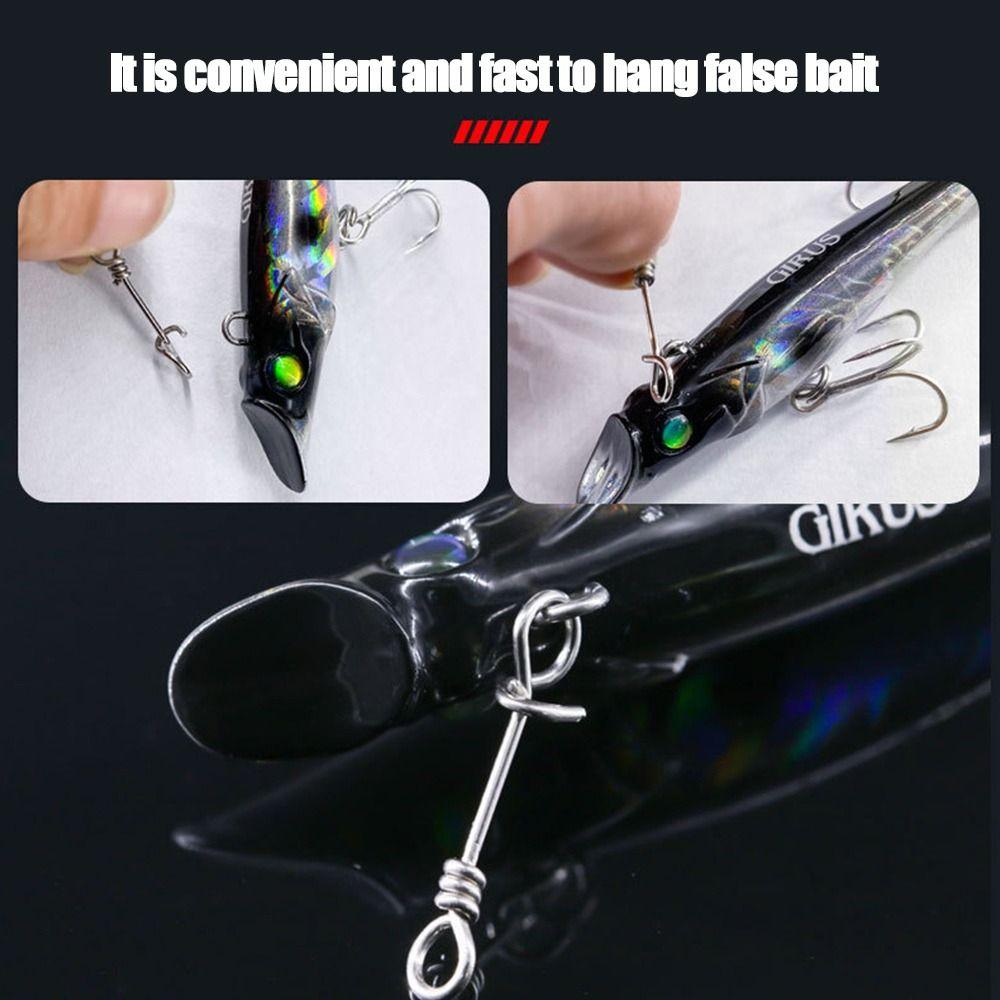 50Pcs Hot Fastach Stainless Steel Fishing Connector Rolling Swive Solid Rings Swivels Snap