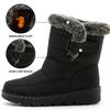 Women Autumn Winter Rabbit Fur High Barrel Warm Velcro Waterproof Snow Boots