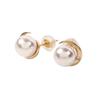 Crescent Moon Pearl Earrings K18 Pearl Diamond Earrings Women's [Gift Wrapped]