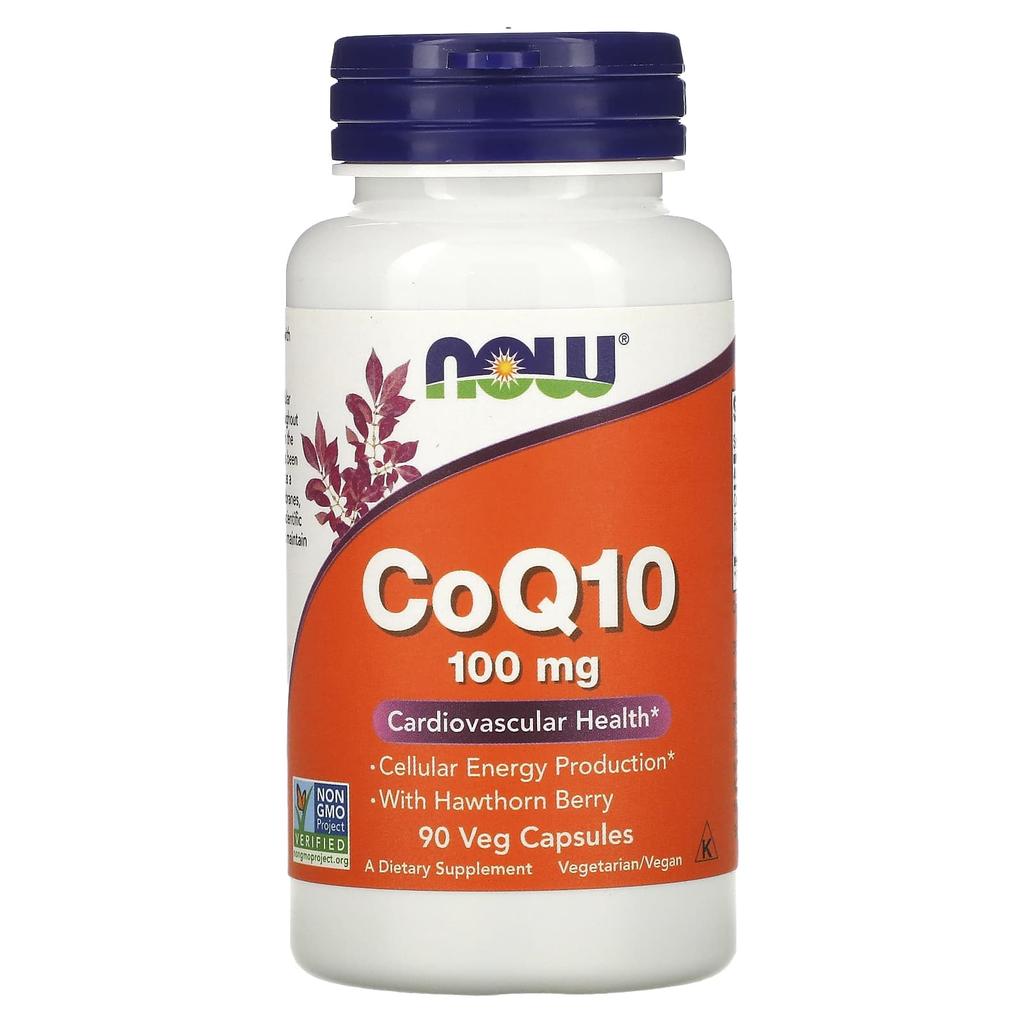 Now Foods CoQ10, with Hawthorn Fruit, 100 Mg, 90 Veggie Capsules