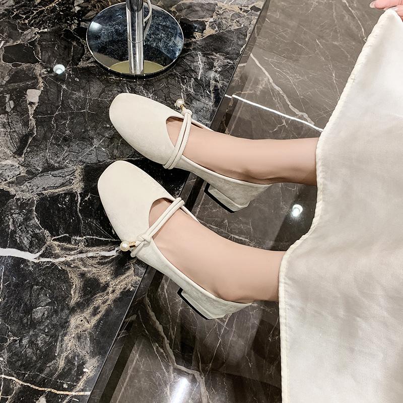 Fashion Korean Shoes Slip-on Casual Female Sneakers Dress Flats Women Pearl Decorateion Shallow Mouth Low Heels Square Toe 2024 Slip On