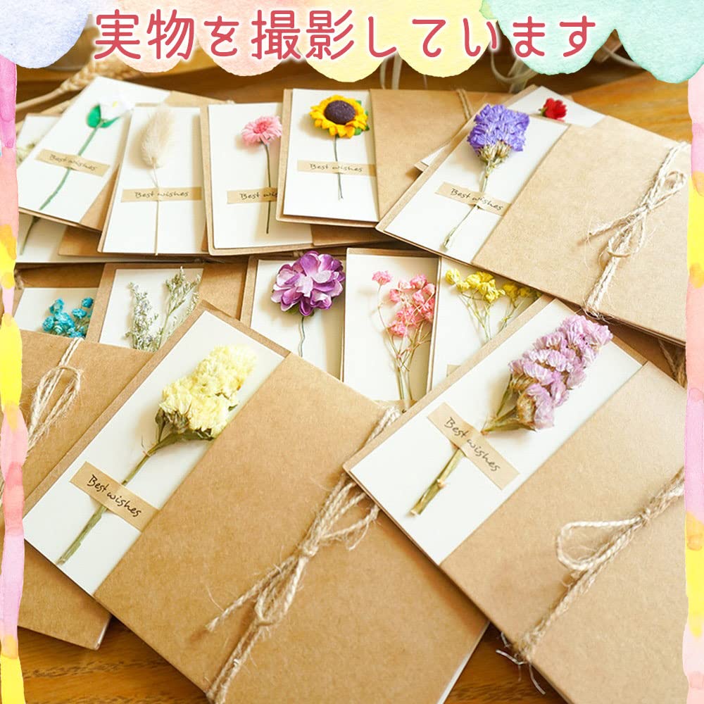 Moin Moin Message Card Cover Sticker String Flower 17 Types Set Letter Day Flower Single Size 17 X 12cm Sunflower Rose Brown Carnation Gypsophila