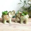 1 Pcs Vintage Ceramic Elephant Crafts Succulent Flower Pot Green Plant Potting Home Garden Decoration