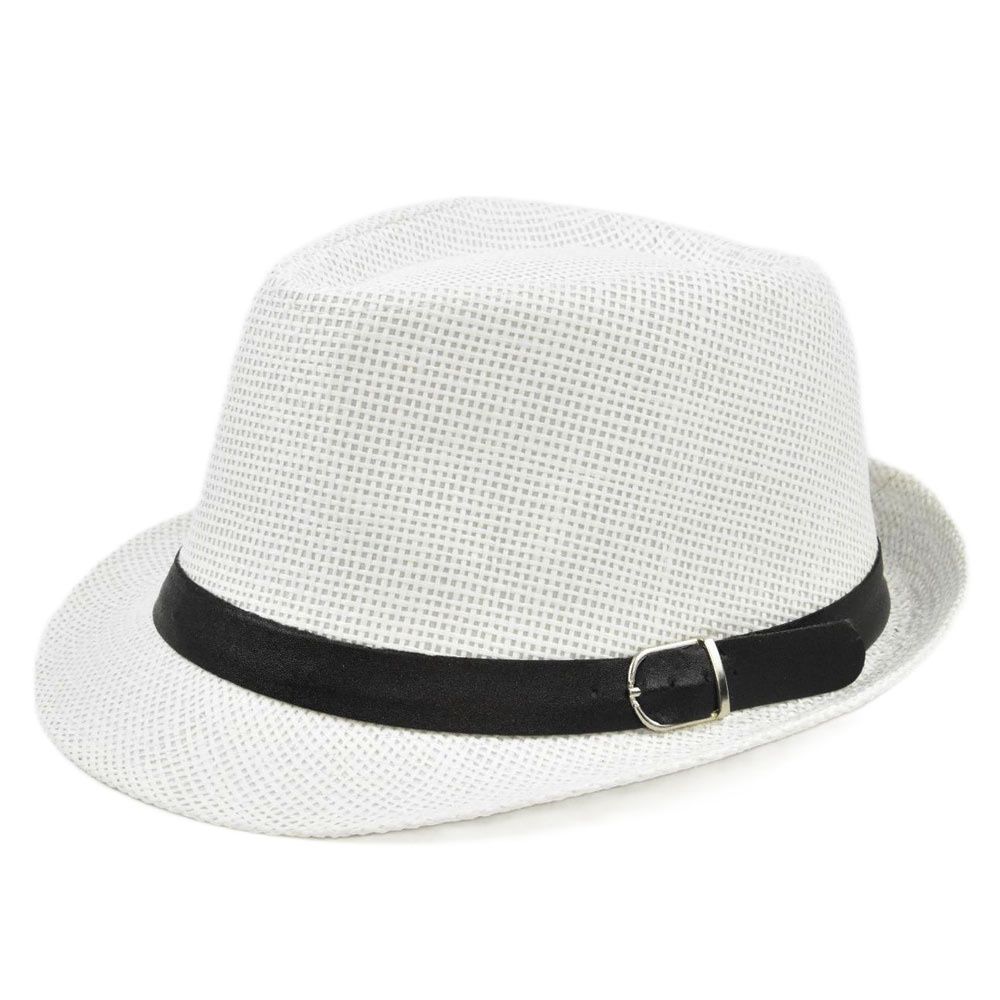 Fashion Beach Summer Unisex Cowboy Fedora Hat Sun Hat Straw Panama Cap Jazz Hat