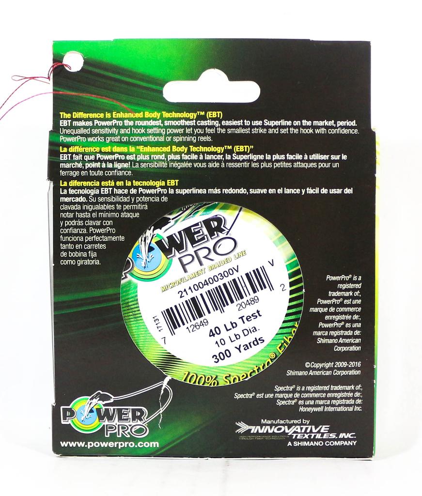 POWER PRO Плетеная леска Spectra 40 фунтов на 300 ярдов, красная (4892)