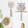 Owl Macrame Wall Hanging Decor for Living Room Office Bedroom Hand Woven Boho Tapestry Owl Markaf Wall Art Crafts