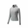 Training Series Solid Color Zip-Up Hooded Versatile Breathable Sun Protection Jacket Women Jackets Star-Diamond-Gray 162527721-2