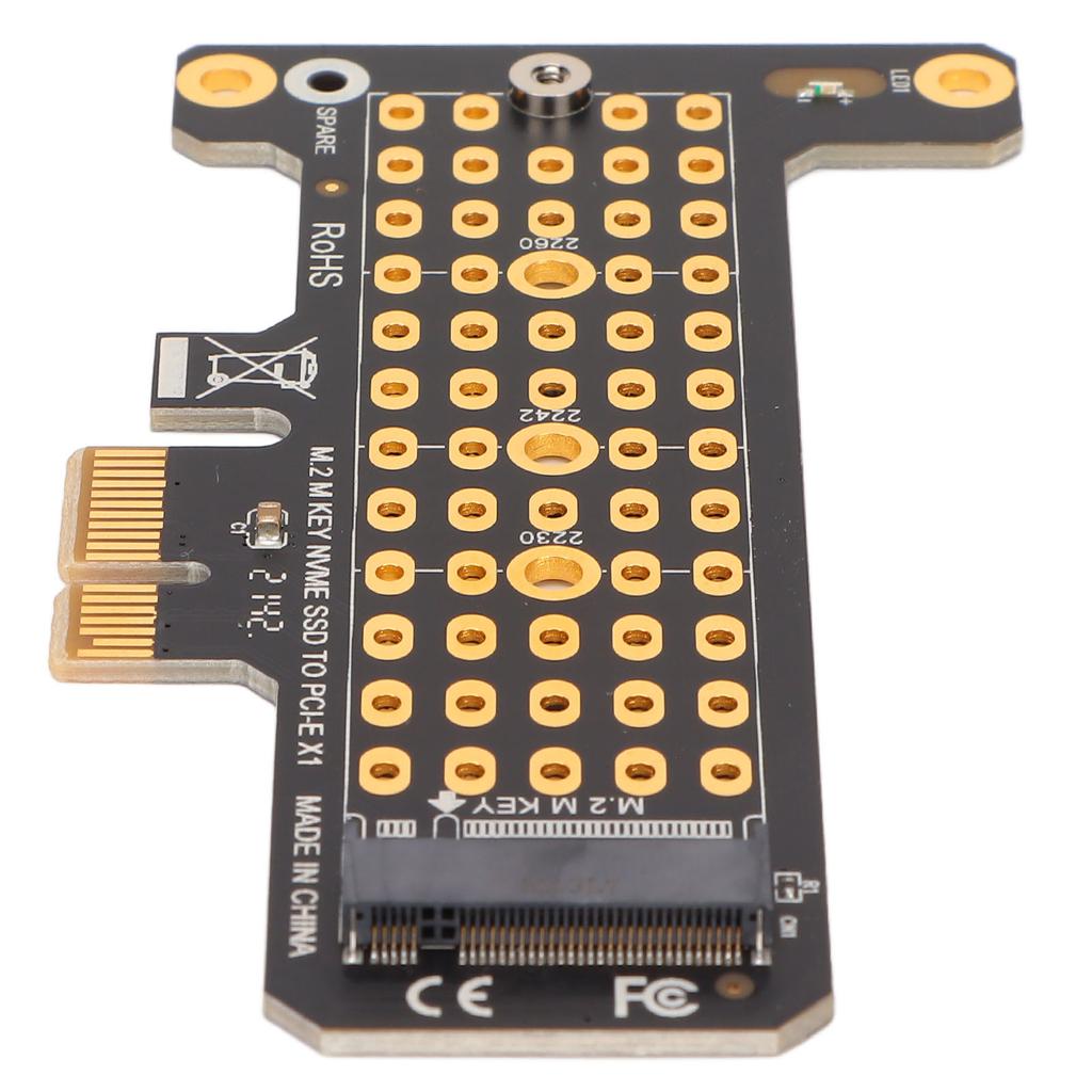 NVMe M.2 to PCIE X1 Riser Card Aluminum Heat Transfer Design Half Height Baffle NVMe PCIE Adapter for Win for Desktop