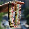 Colorful Natural Stone Beaded Necklace Bohemian Women's Fashionable Sweet And Personalized Handmade Zircon Festvial Party Gift