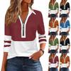 Women's Long Sleeve V Neck Blouse Business Casual Tunic Top Loose Fit Work Shirt