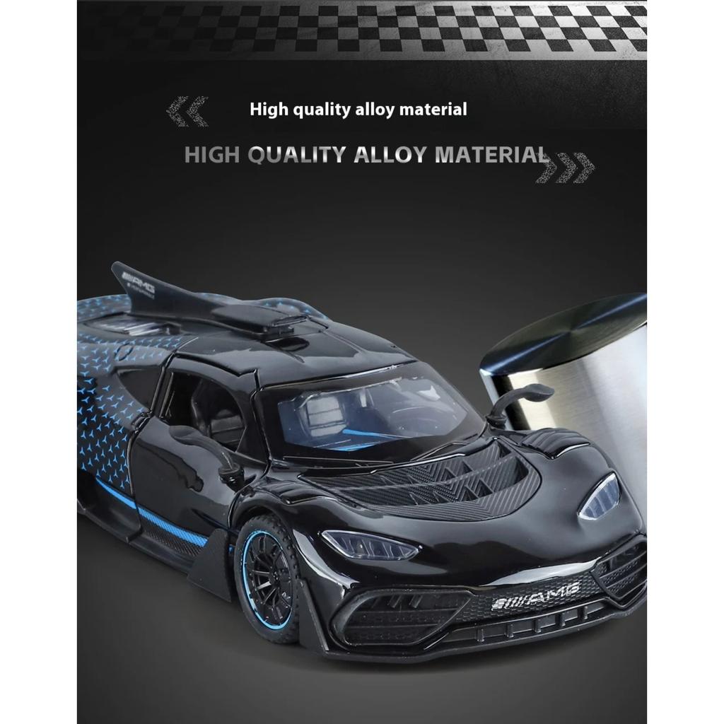 1/32 Benz One Boxed Alloy Die-cast Supercar Model, Children's Toy Car with Sound, Boys' Birthday Gifts, Holiday Gifts, Desktop Ornaments