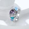 European and American Jewelry Triangle Purple Diamond Micro Inlaid Diamond Womens Versatile Ring