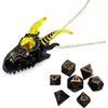 Dragon Necklace for DND Dice Set, 7-in-1 Dragon Metallic D&D Dice with Gift Case for Dungeons and Dragon Game, RPG Role Playing Table Game Gifts