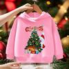 Children's Red Santa Claus Pattern Printed Hoodie for Girls Comfortable Outdoor Autumn/Winter Fashion Long Sleeve Hoodie