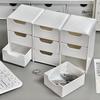 Desktop Jewelry Case Cosmetics Storage Box Triple Drawer Organizer Box Large Capacity DIY Storage Boxes Small Items Container