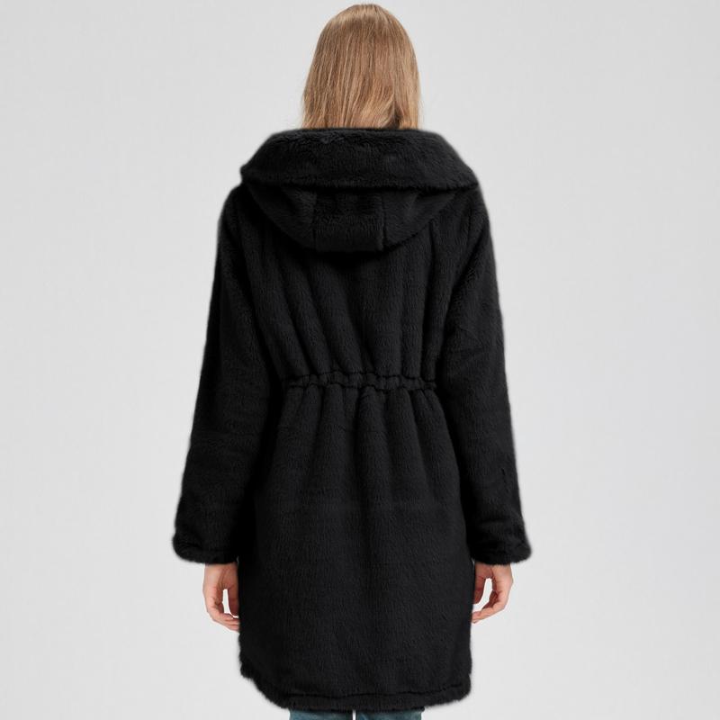 Fashion Winter Coat Female Long Parkas Hooded Can Be Worn On Both The Inside and Outside Loose Thick Warm Women's Faux Fur Jackets