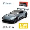 1/32 Scale Martin Vulcan Sports Car Diecast Metal Alloy Model with Sound and Light, Pull Back Car Toy Gifts