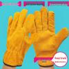 Golden Heat-Resistant Cowhide Welding Gloves - Durable, Non-Slip, Insulated, Double-Layer Leather for Drivers and Welders