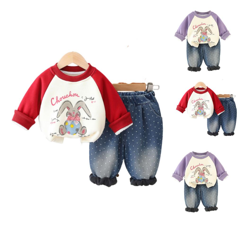 Kids Casual Long-Sleeve Set, Comfortable Daily Wear Outfits