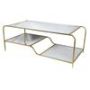 Table Basse - GLAM - Modèle - Doré - Bois - Miroir 120 Cm