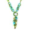 [R3229] - Green 'Liberty' Designer Necklace - 15x4 Cm