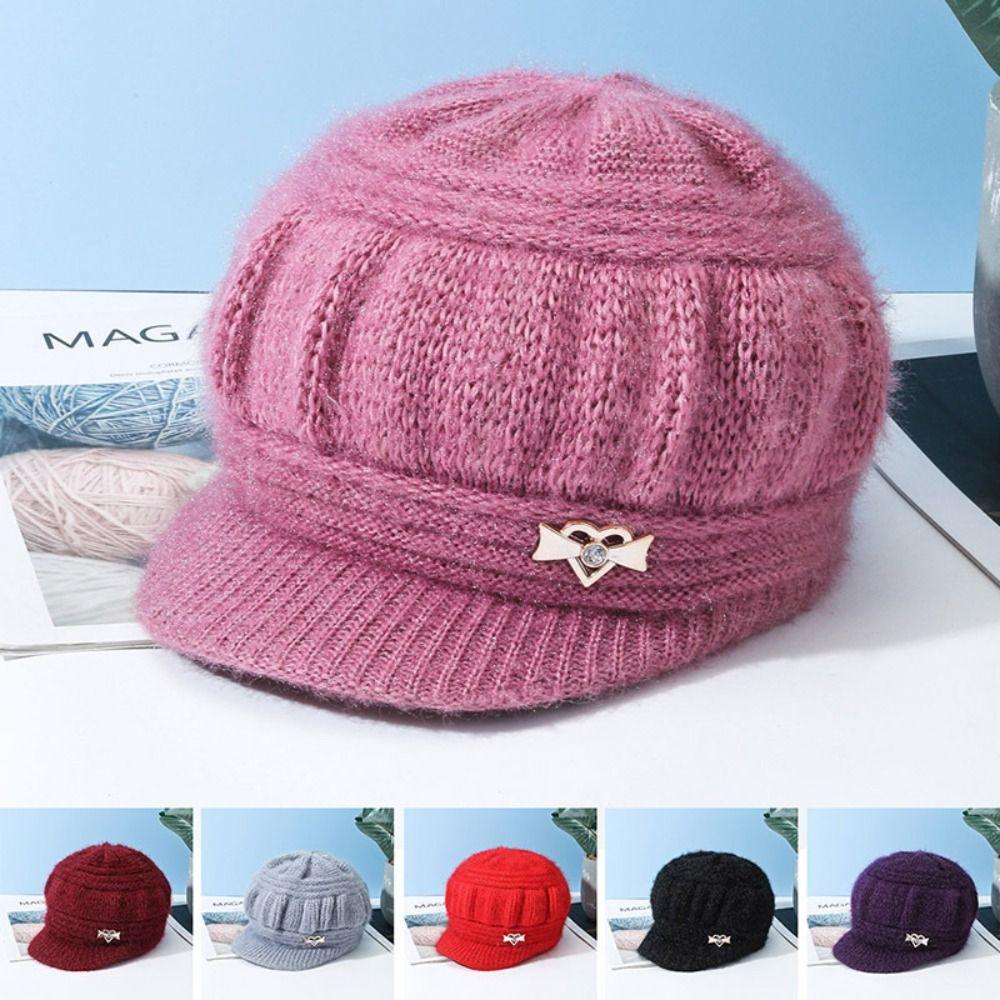 Keep Warm Knitted Hat Windproof Pumpkin Beret Hat Fashion Winter Hat Beanies  Middle Aged