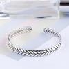 925 Sterling Silver Geometric Pattern Woven Thai Silver Bangle New Fashion Bracelet Bangle Jewelry For Women Men S -B277