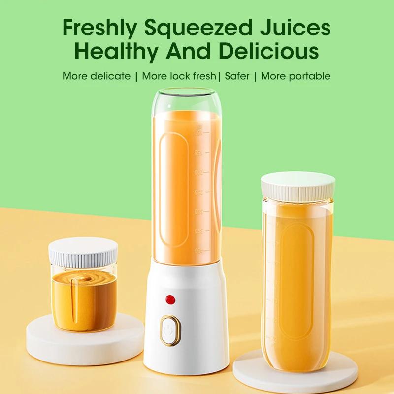 Wireless Electric Juicer Portable 450ml Two Cup Multifunctional Juicer Fruit Pulverizer USB Mixer Automatic Fruit Mixing