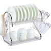 Space-saving S-Shaped Dish Drainer 2 Tier Tableware Holder Shelf Cup Drainer  Chopsticks