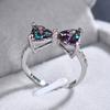 Women Bow Ring Colorful Cubic Zirconia Multi-faced Cutting Wedding Ring Proposal Knitted Ring Anniversary Valentines Day