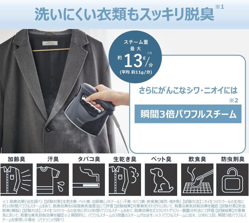 Panasonic Clothing Steamer Powerful Steam Compact Type Beige 360° NI-FS580-C