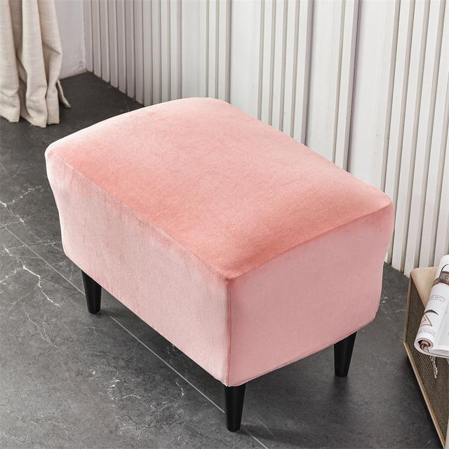 Velvet Rectangle Stretch Footrest Covers Elastic Ottoman Cover Spandex Stool Slipcover Ottoman Footstool Furniture Protector