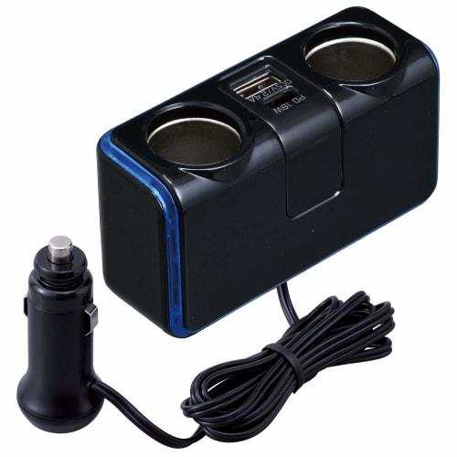 SEIWA Cigar Socket Expansion Distributor Illuminated Socket Cord TYPE-C Black F297