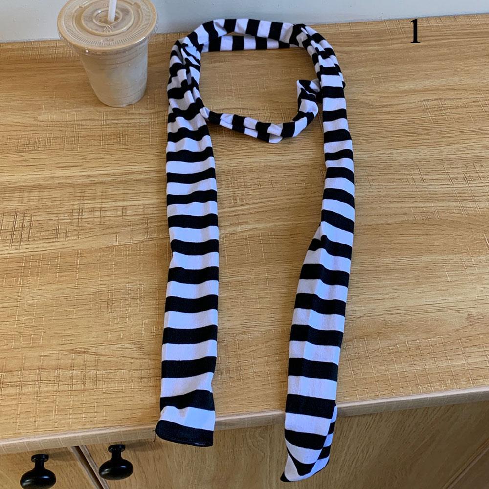 Black White Stripe Wool Knitted Scarf Women Winter Korean Thick Warm Y2k Scarf Fashion Harajuku Knitted Scarf Christmas Gift