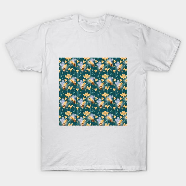 T Shirt Women Bees Pattern Harajuku Print Kawaii Tshirt Summer Short Sleeve Female T-Shirt Top Tee