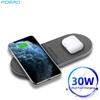 2 In 1 30w Dual Wireless Charger For Samsung S22 S21 S20 Buds Double Fast Charging Pad For Iphone 14 13 12 11 Xr X 8 Airpods Pro