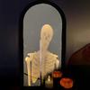 Halloween Ghost Mirror LED Haunted Mirror with Hologram Skeleton for Halloween Party Supplies Indoor Bedroom Kitchen Decor