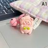 Cute Cartoon Pink Pig Keychain With Bell Pendant Little Pig Model Key Ring Jewelry Gift Decoration Accessories Children Gifts