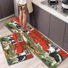 1Pcs Cow And Rooster Farm Kitchen Rug Anti-Fatigue Kitchen Rug Waterproof Non-Slip Rugs Set Runner Rug Bedside Rug Absorbent Carpet