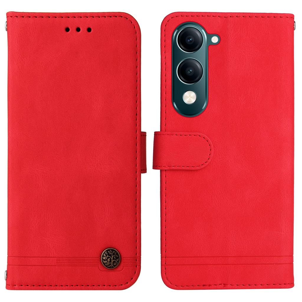 For Vivo Y29s 5G/Y04 4G Leather Wallet Cases Skin Touch Phone Cover Stand with Strap