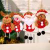 4Pcs Christmas Tree Decoration Items Red Santa, Snowman, Reindeer, Bear Dolls Hanging Ornaments with String Christmas Decorations