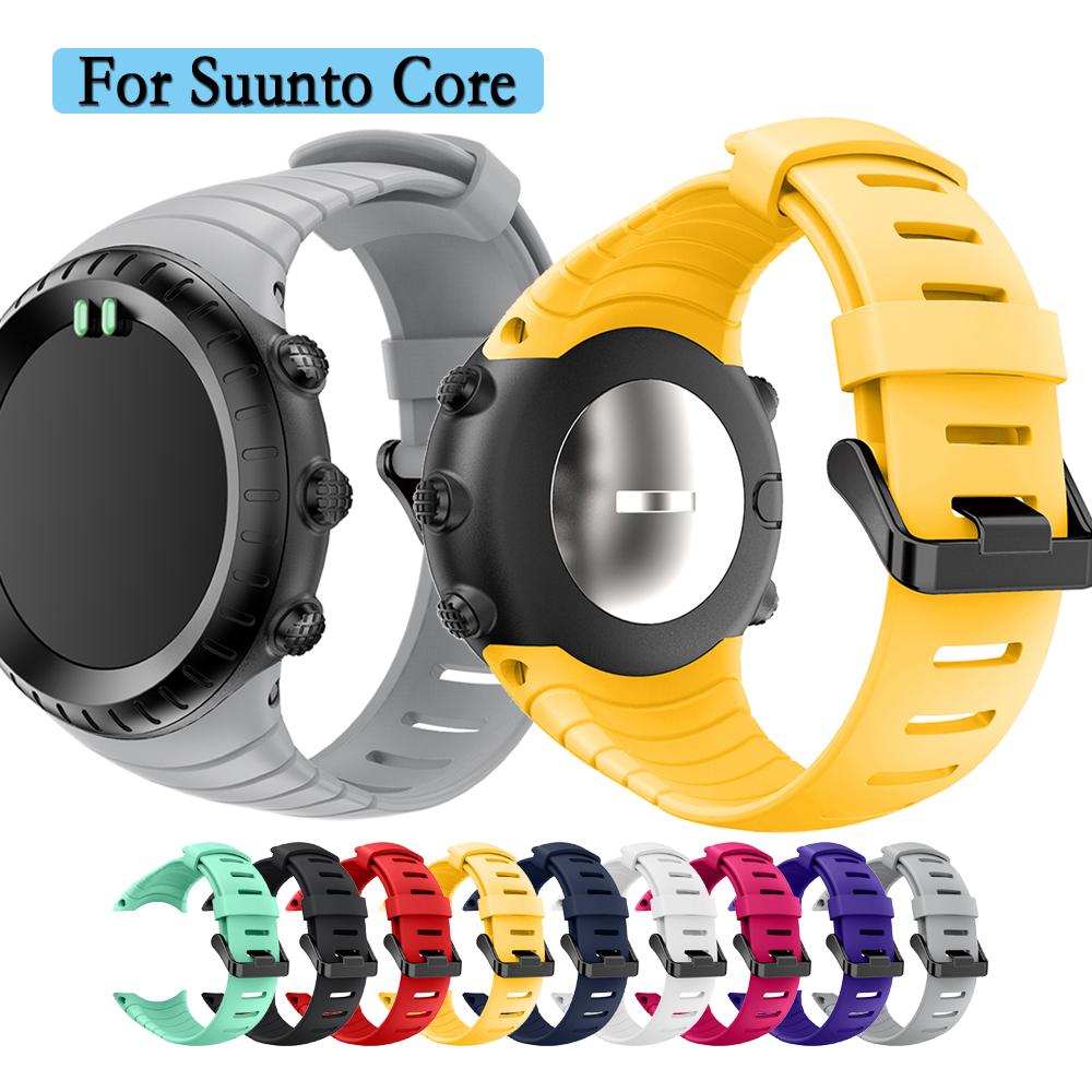 For Suunto Core Watchband High Quality Silicone Strap With Black Buckle Wristband With Texture Surface For Suunto Core