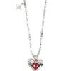 821WEBSERVICE Twinkle Cubic Heart Necklace (red)