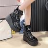 Women's Ankle Boots Fashion Platform Knight Short Boots Belt Buckle High Quality Thick Sole Leather Goth Women Boots Botas Mujer