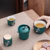 1 Set Ceramic Tea Set Quick Guest Cup Kung Fu Tea Set Portable Travel Outdoor Tea Set Perfect For Home Office Meetings Socializing Outings Meditation