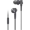 Sony Earphones Deep Bass Model Mdr XB55ap  Canal Type  Remote Control With Microphone  Black  Mdr XB55ap B  Single Item  Black