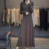 Autumn and Winter New Slim and Thin with Coat Knitted Dress Women's Fashion Medium and Long Knee Sweater Skirt