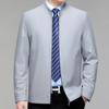 Spring and Autumn New Business Casual Men's Stand Collar Jacket Middle-aged Loose Dad's Large Size Jacket Thin Top